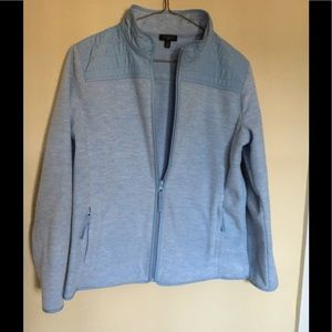 Talbots light blue front zip jacket